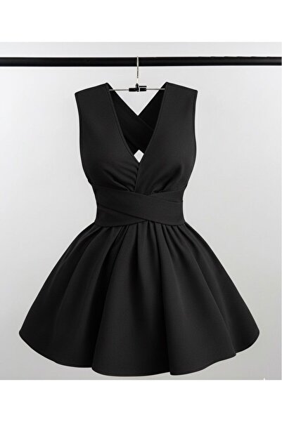 EUROPA Sırt dekolteli fiyonklu elbise