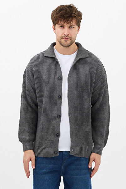 Tarz Cool Men's Button Detailed Regular Fit Cardigan