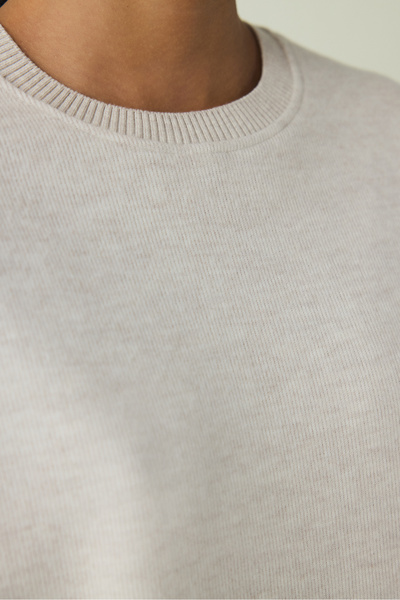 Penti Beige Melange Warm Touch Crew Neck Oversize T-Shirt