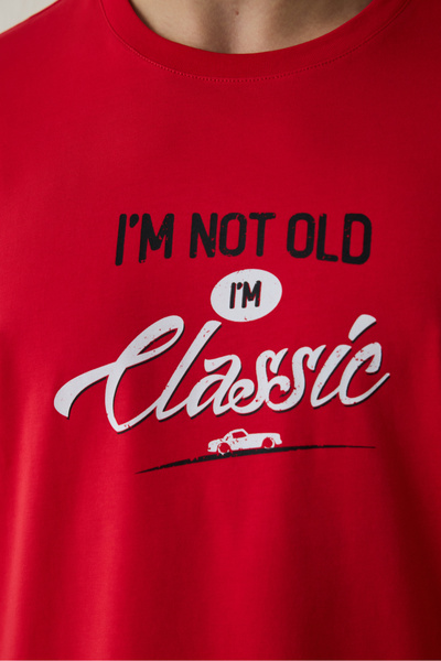 Penti Ανδρικό σετ πιτζάμες από βαμβάκι με στάμπα κλασικού στυλ