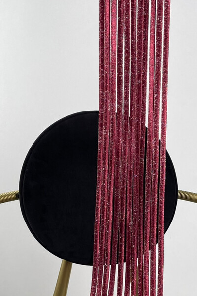 ARIKAN HOME Bordo-gümüş Renk Simli Ipek Koza Ip Serisi Yüksek Kalite Dokuma Özel Ölçü Ip Perde