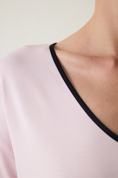 Penti Aging Light Pink Collagen Effect V-Neck Short Sleeve Shorts Pajama Set