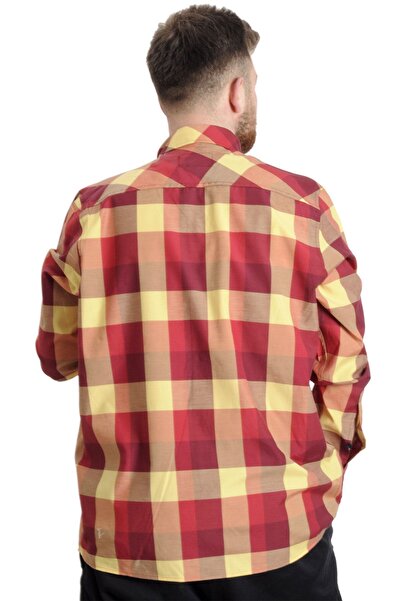 ModeXL Mode Xl Large Size Men's Shirt Plaid Long Sleeve 23300 Yellow