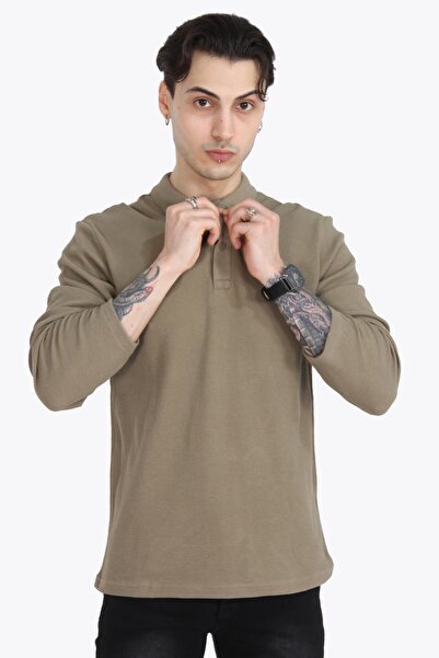 Mckanzie Φούτερ 5708 Model Polo Collar Waffle με υφή - Δύο κουμπιά