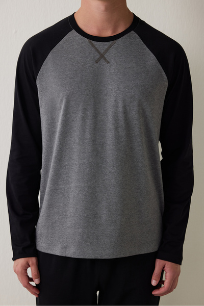 Penti Navy Blue Men's Long Sleeve Pajama Set