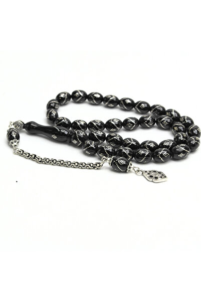 Genel Markalar Oltu Taşı Beyzi Model Tek Zikzak Baklava İşlemeli Tespih