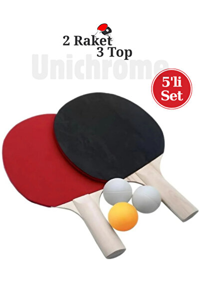 Unichrome Advance Masa Tenisi Seti - 2 Masa Tenisi Raketi + 3 Pinpon Topu