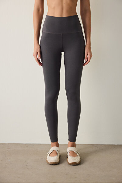 Penti Anthracite Cotton Modal Blend High Waist Leggings
