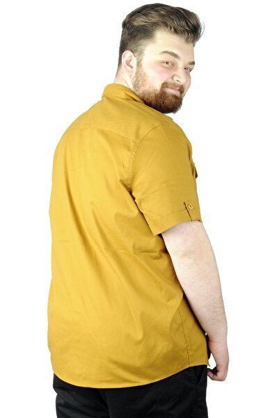 ModeXL Plus Size Shirt Double Pocket Cover Brown