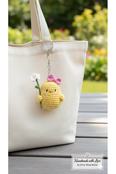 Yonca Craft Örgü Civciv/ Ördek Anahtarlık/Charm