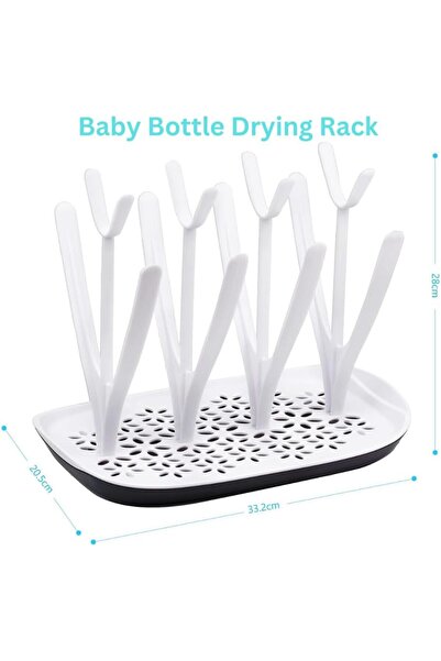 TEGRILO رف تجفيف زجاجات الأطفال مع صينية مياه قابلة للإزالة مثالية لزجاجات الأطفال وأطباق الأطفال