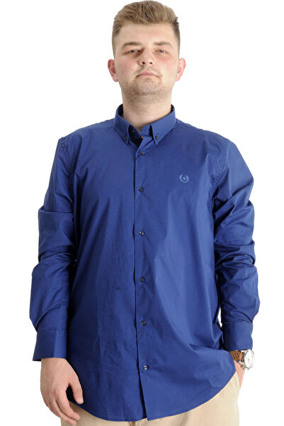 ModeXL Mode XL Plus Size Men's Classic Shirt with Lycra 20351 Indigo