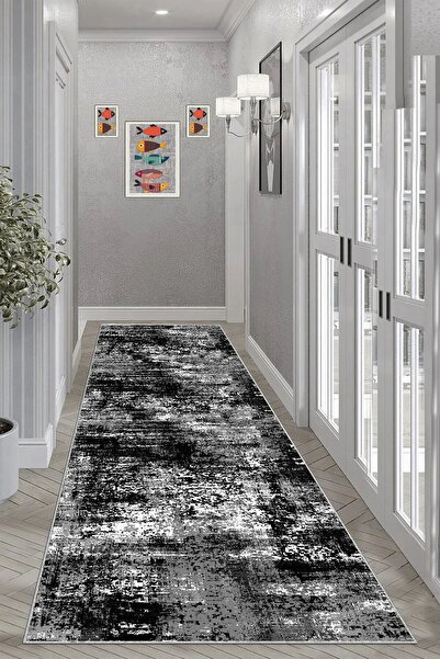 Zeria Home Black Digital Printed Non-Slip Based Washable Runner Carpet - for ...