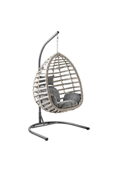 Capri Swing Gümbet Tekli Rattan Bahçe Salıncağı | Balkon Salıncağı