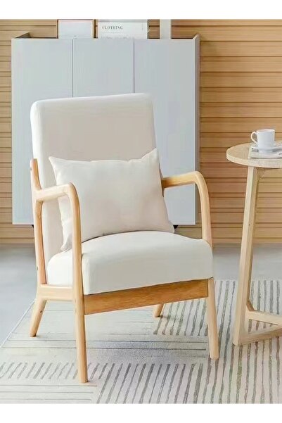 C&C Home Multifunction Upholstered Wooden Accent Chair with Armrest 60x73x70 cm