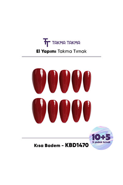 Takma Takma S Beden 15'li Bordo Kısa Badem KBD1470 Tekrar Kullanılabilir Prot...
