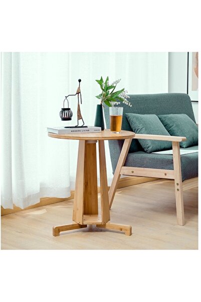 C&C Home Multifunctional Wooden Bamboo Sofa Side Table Coffee Table - Creative Minimalist Design