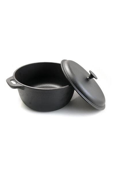 Perfect Home Cast iron pot with lid and wooden spoon, 7 L