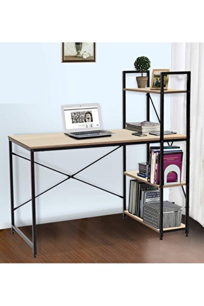 Raffine Computer Desk with Storage Shelves Study Writing Table for Home Office