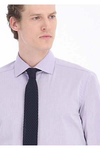 Ramsey Πουκάμισο σε λιλά ίσια κανονική εφαρμογή, υφαντό κλασικό βαμβακερό μείγμα