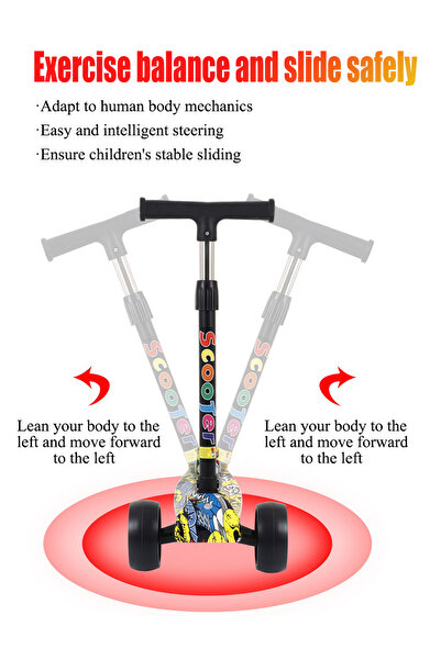 Generic Leon Home Kids Folding Scooter 3 Wheel Flash Pedal Scooter for kids 2-12 years old