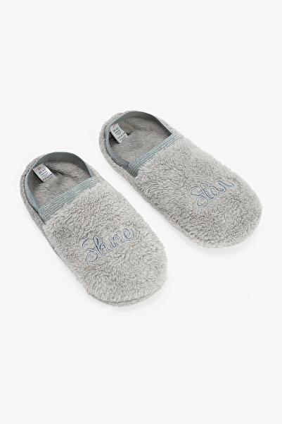 Penti Covoraș de casă brodat cu dungi strălucitoare gri deschis