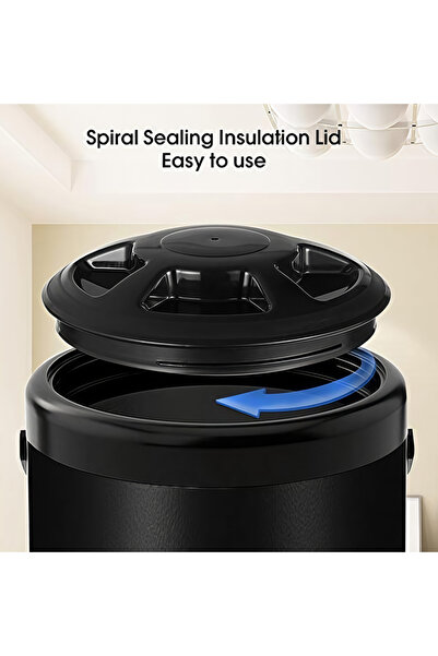 Generic Stainless Steel Double Insulated Tea Bucket - 6L (Black)