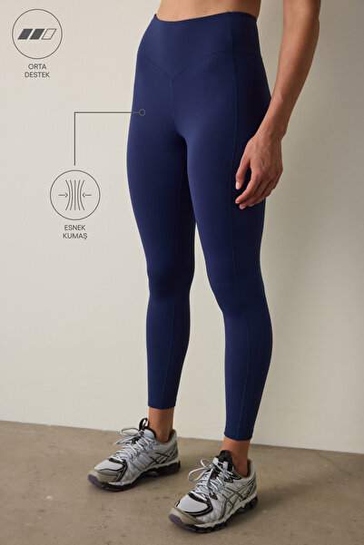 Penti Indigo Merrow Stitched High Waist Ankle Length Sports Leggings