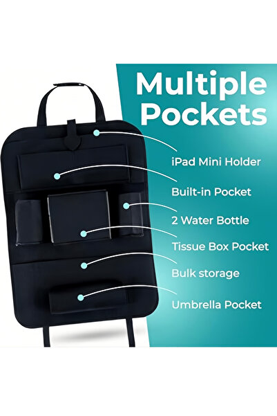 Generic Leon Home Rear Seat Car Storage Bag - Kick-proof Backseat Protector (2-pack, Black)