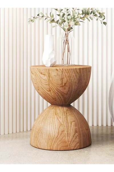 Raffine Vintage Stump Side Table Solid Wood 32x45 cm