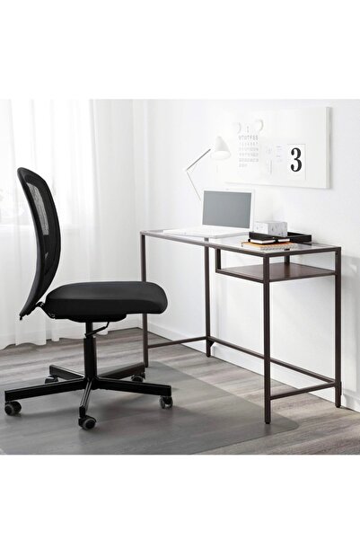 Raffine Multifunction Transparent Desk Dressing Table 100x50x73 cm Black