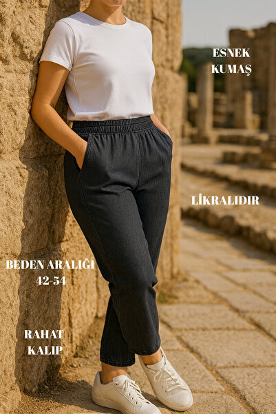 CEDY DENIM - Large Size Stretch Fabric , Elastic Waist Jeans C636-Anthracite