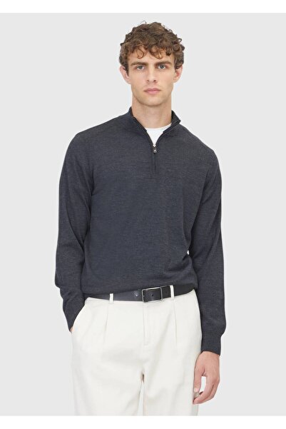 Ramsey Πλεκτό πουλόβερ με μισό ζιβάγκο από ανθρακί