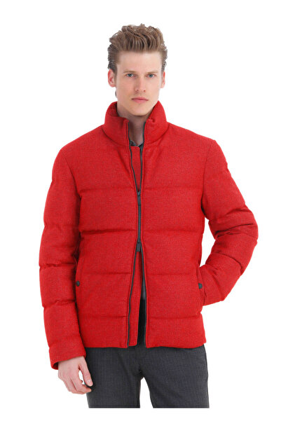 Ramsey Κόκκινο κανονικό γιακά με όρθιο γιακά casual υφαντό παλτό