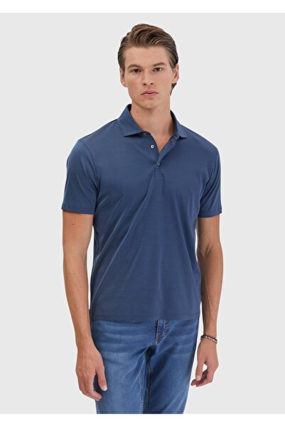 Ramsey Μπλουζάκι Indigo με λαιμόκοψη πόλο 100% βαμβάκι