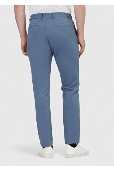 Ramsey Μπλε ίσιο πλεκτό παντελόνι Jogging Fit Casual