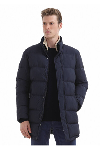 Ramsey Πλεκτό πουλόβερ με μπλέ Navy Crew Neck Plain Knit 100% μαλλί