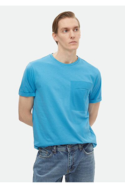 Ramsey Turquoise 100% Cotton Plain Crew Neck T-Shirt