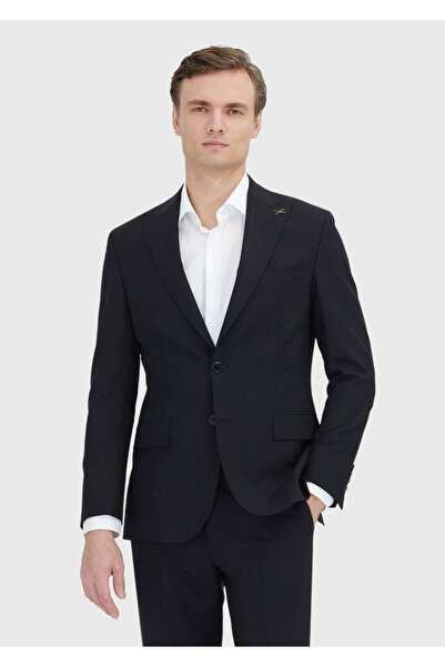 Ramsey Black Plain Wool Blended Suit