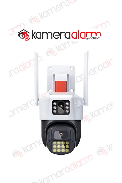 RADEX Çift Kameralı Adaptörlü 4g Sim Kartlı Hareketli Alarmlı Akıllı Güvenlik...