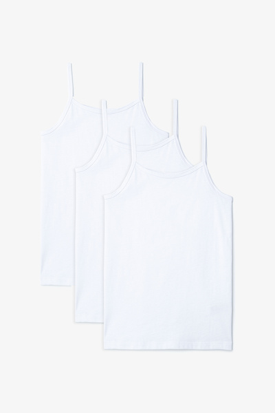 Penti Optical White W Basic Cotton 3-Piece Thin Strap Children's Undershirt