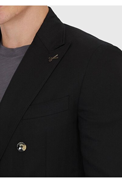 Ramsey Black Zeroweight Slim Fit Linen Blend Jacket