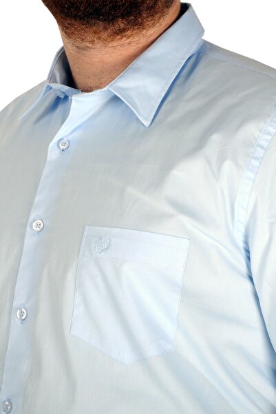 ModeXL Mode Xl Large Size Men's Classic Shirt Lycra 20352 Blue