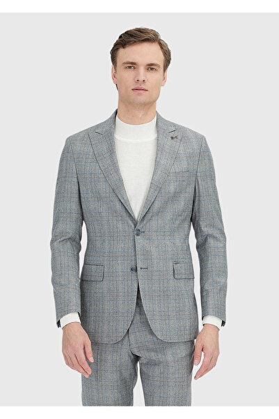 Ramsey Gray Checked Zeroweight Slim Fit Wool Blend Suit