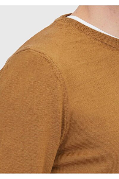 Ramsey Πλεκτό πουλόβερ από μαλλί με λαιμόκοψη με ίσιο πλέγμα από μαλλί και μείγμα μαλλιών