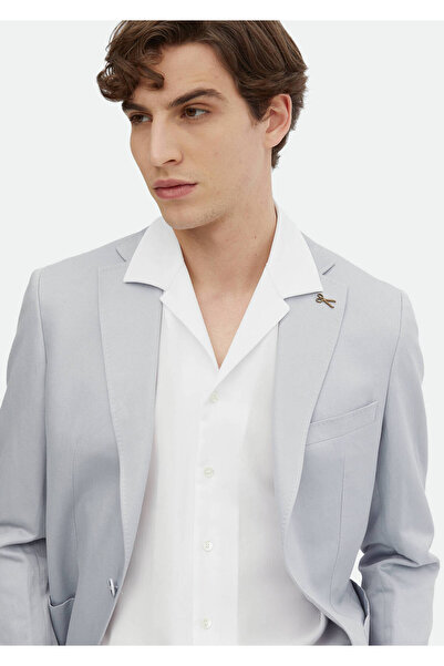 Ramsey Μπλε ίσιο κοστούμι από βαμβακερό μείγμα εφαρμοστό Zeroweight