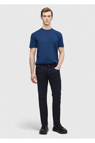 Ramsey Μπλουζάκι Indigo Plain Crew Neck 100% βαμβάκι