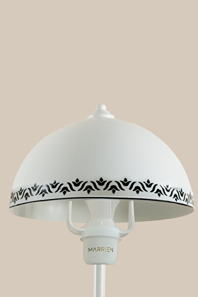 Marrien Luna Tulip Tek Ayaklı Beyaz Modern Metal Lambader | Oturma Odası & Yatak Odası & Salon Lambası