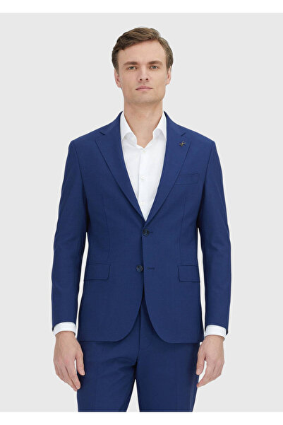 Ramsey Blue Striped Zeroweight Slim Fit Wool Blend Suit