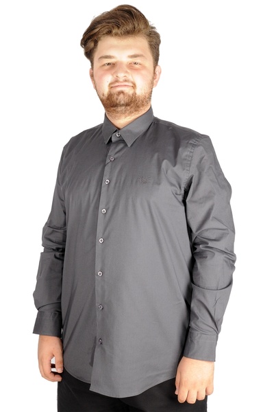 ModeXL Mode Xl Large Size Men's Classic Shirt Lycra 20351 Smoked